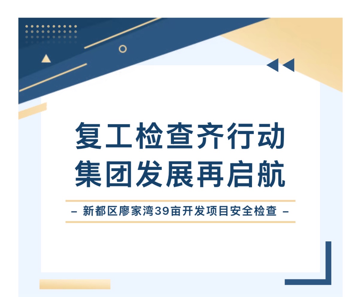 天鴻動態 | 新都區廖家灣39畝開發項目——復工安全大檢查